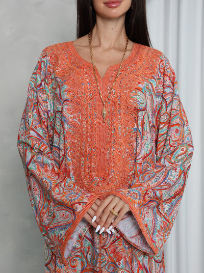 Terracotta Paisley Kaftan