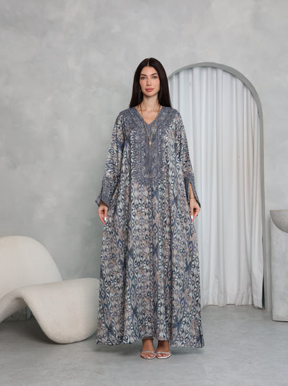 Slate Ikat Kaftan