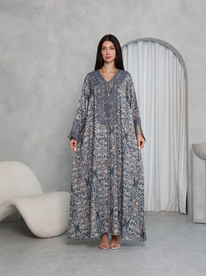 Slate Ikat Kaftan