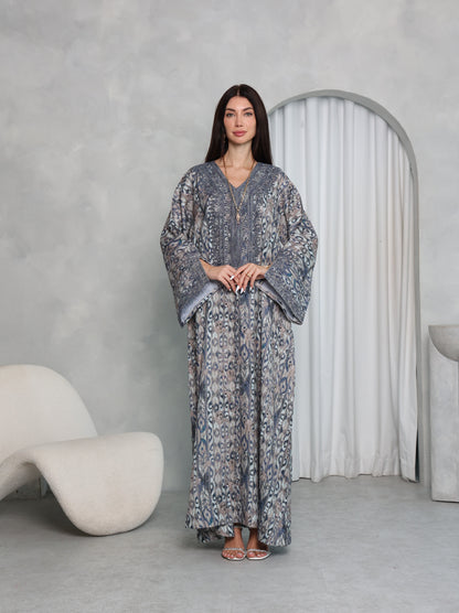 Slate Ikat Kaftan