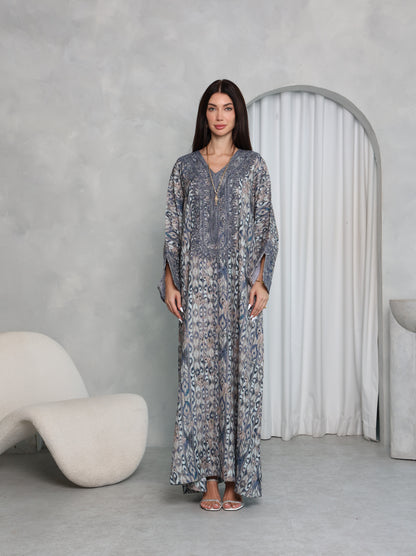 Slate Ikat Kaftan