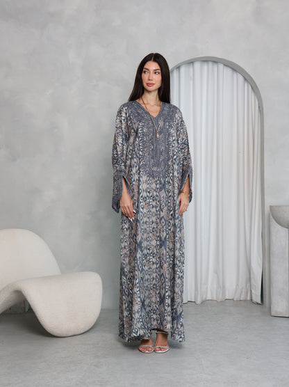 Slate Ikat Kaftan