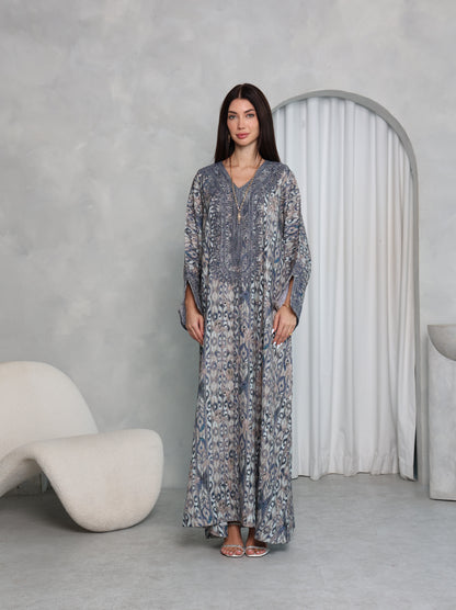 Slate Ikat Kaftan