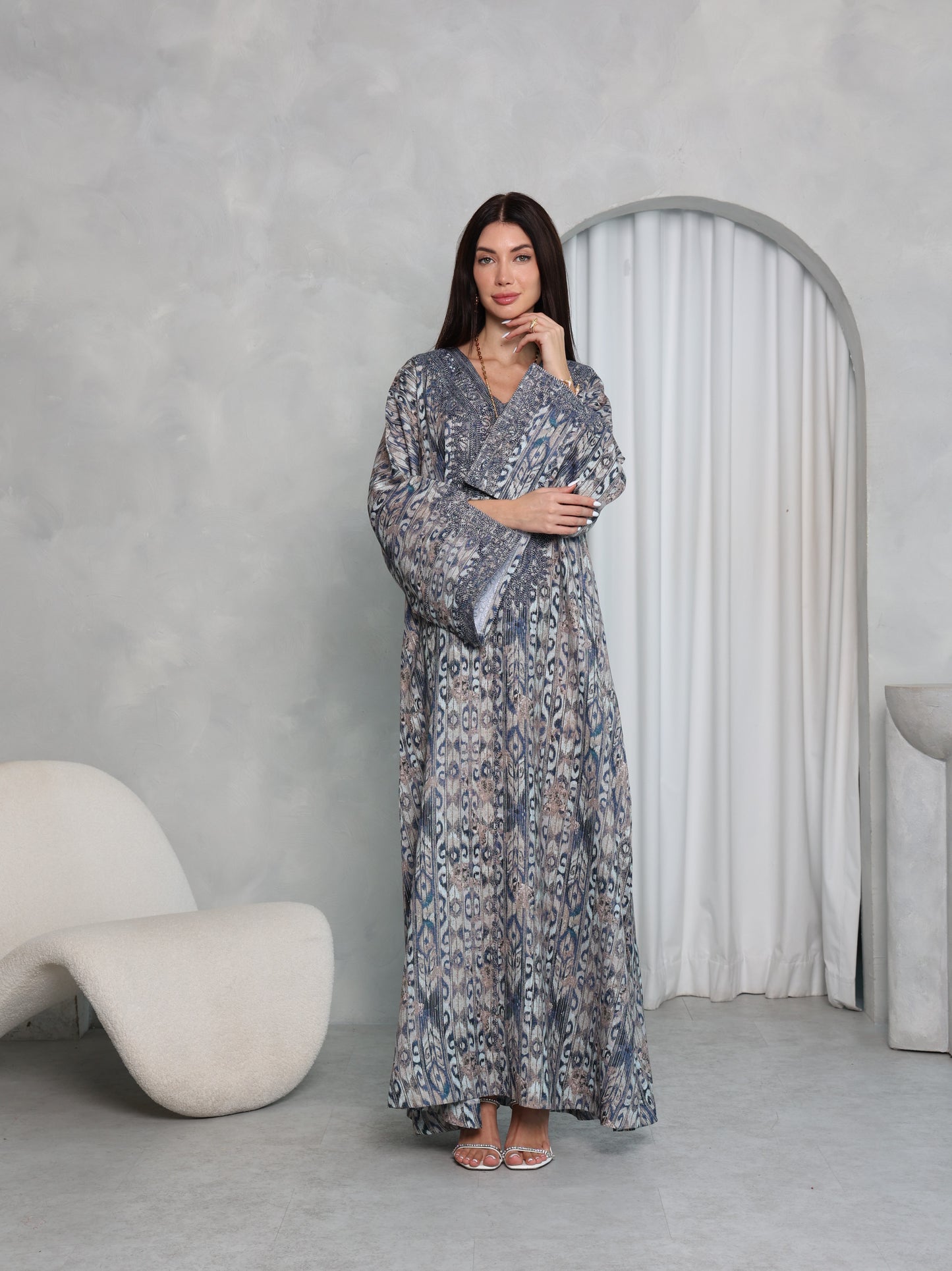 Slate Ikat Kaftan