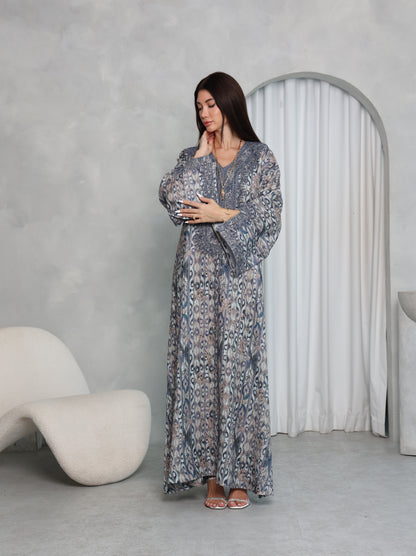 Slate Ikat Kaftan