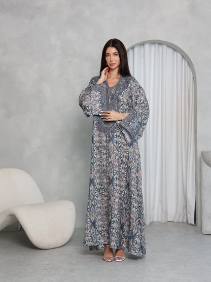 Slate Ikat Kaftan