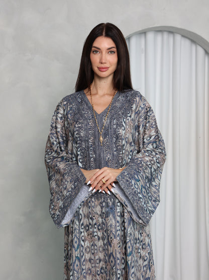 Slate Ikat Kaftan