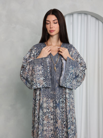 Slate Ikat Kaftan