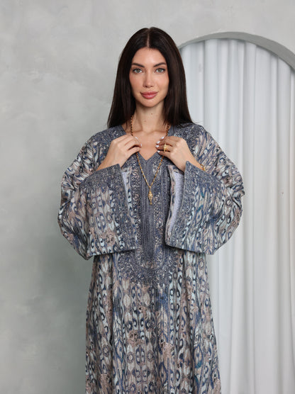 Slate Ikat Kaftan