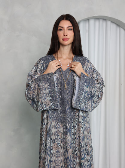 Slate Ikat Kaftan