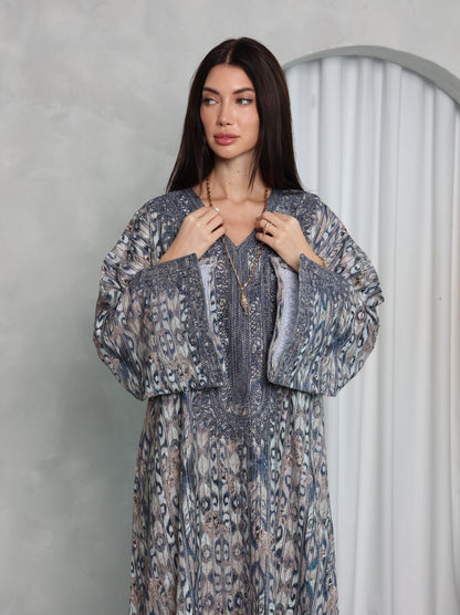 Slate Ikat Kaftan