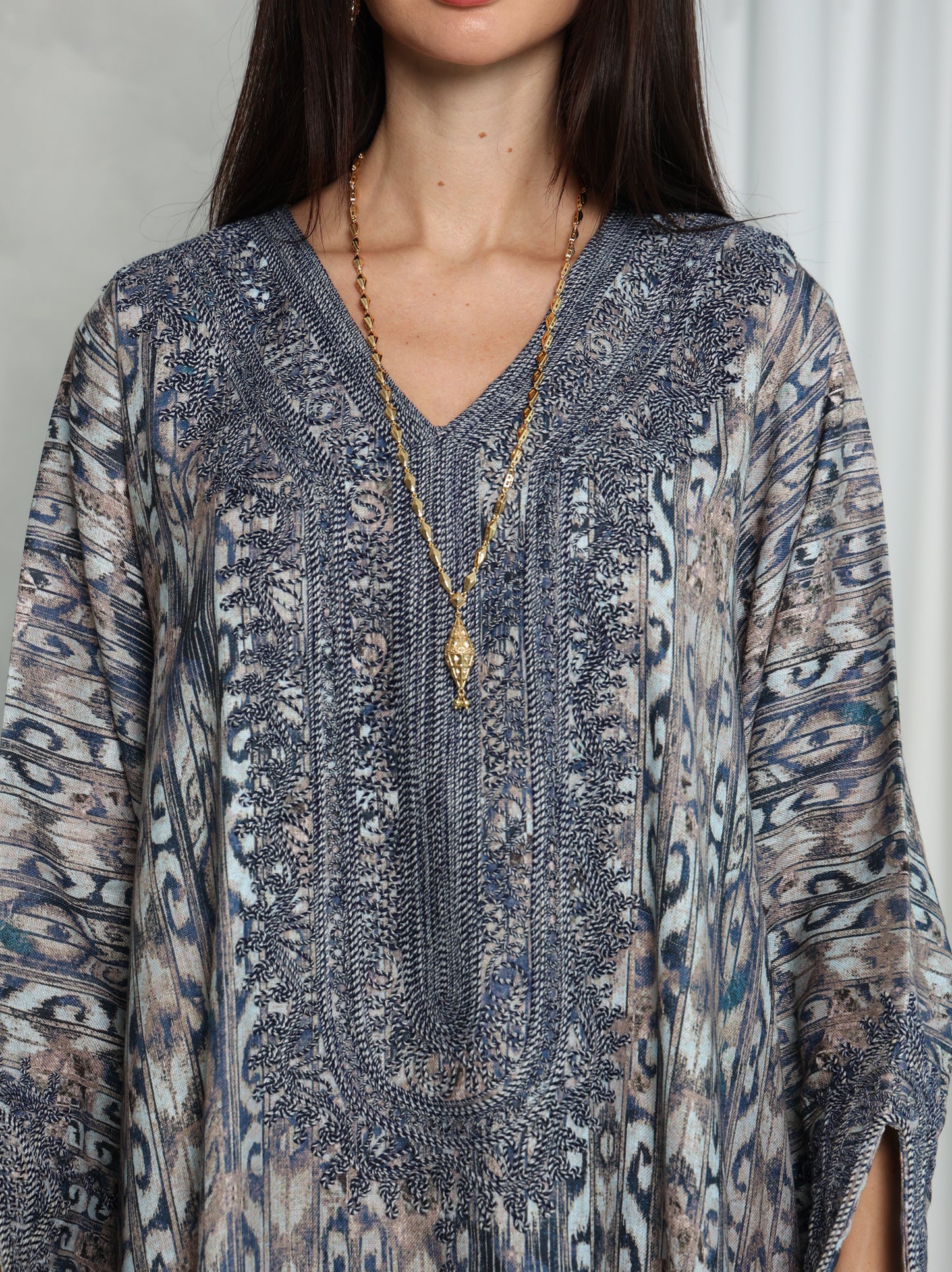 Slate Ikat Kaftan