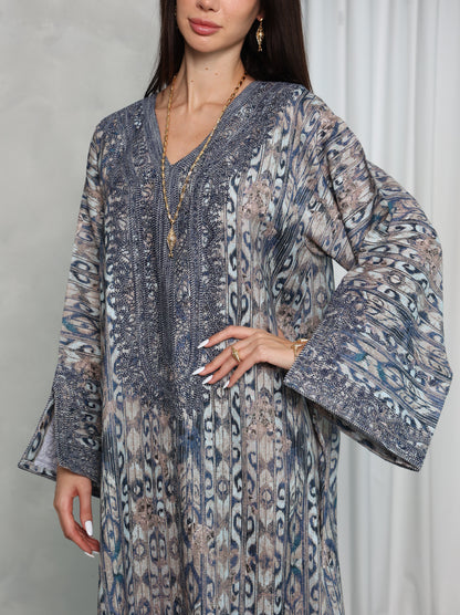 Slate Ikat Kaftan