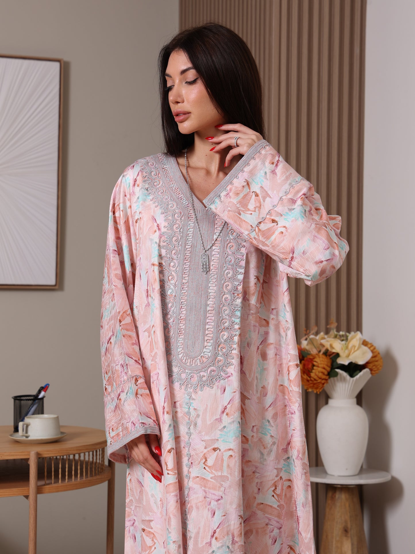Silver Petals Kaftan