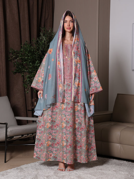 Sage Blossom Kaftan Set