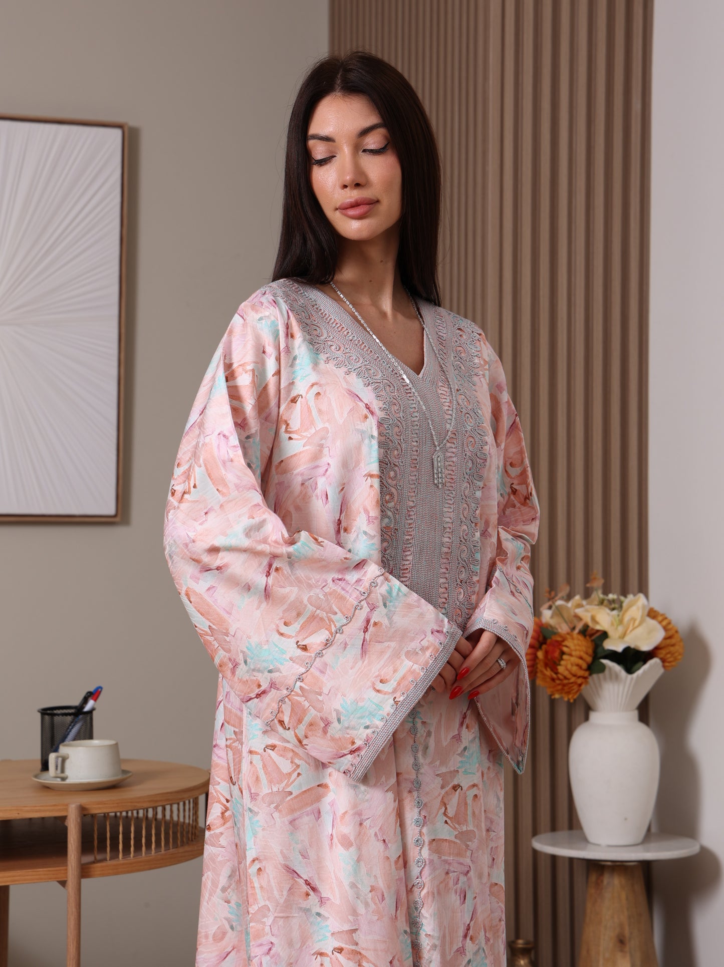 Silver Petals Kaftan