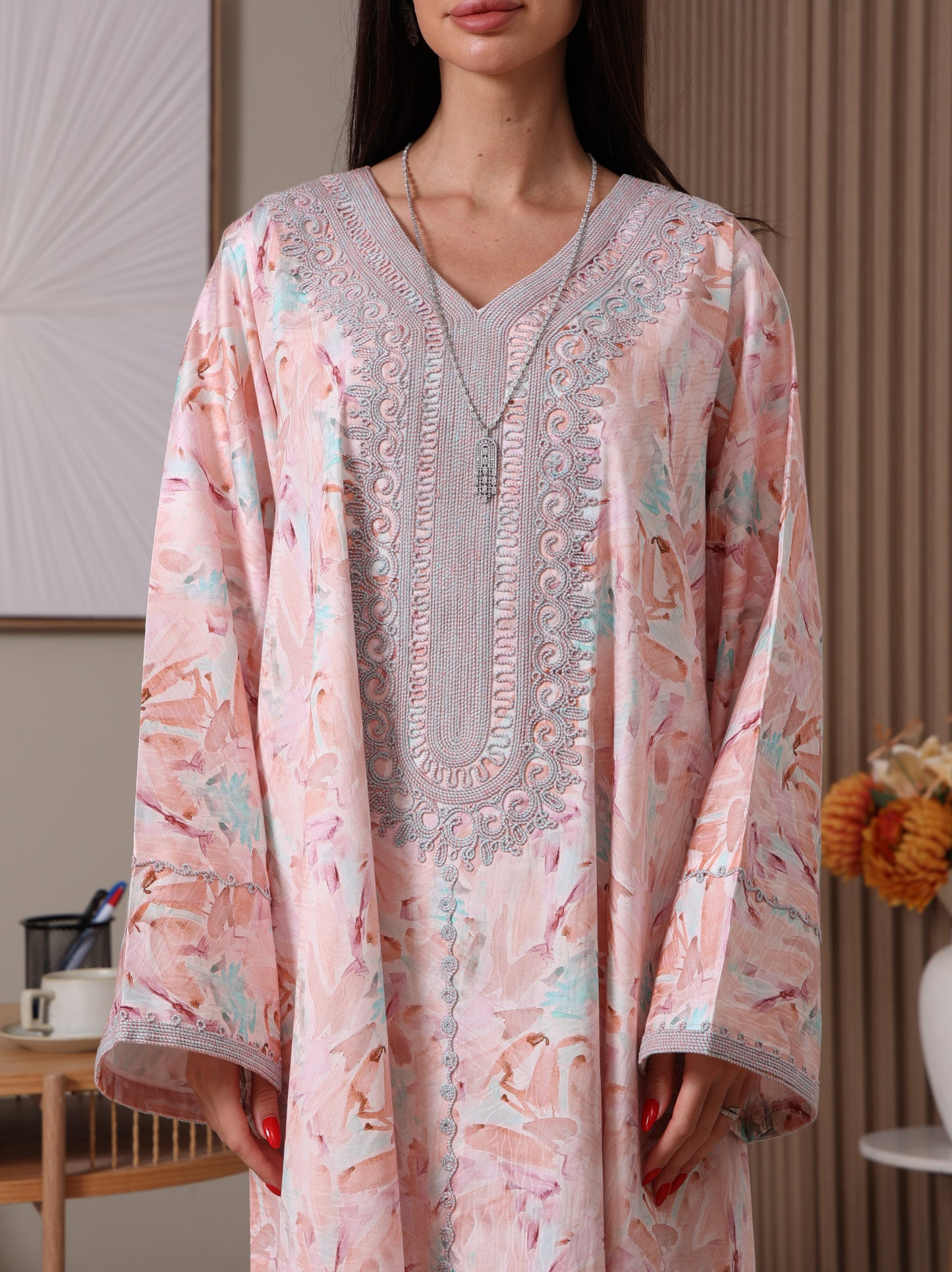 Silver Petals Kaftan