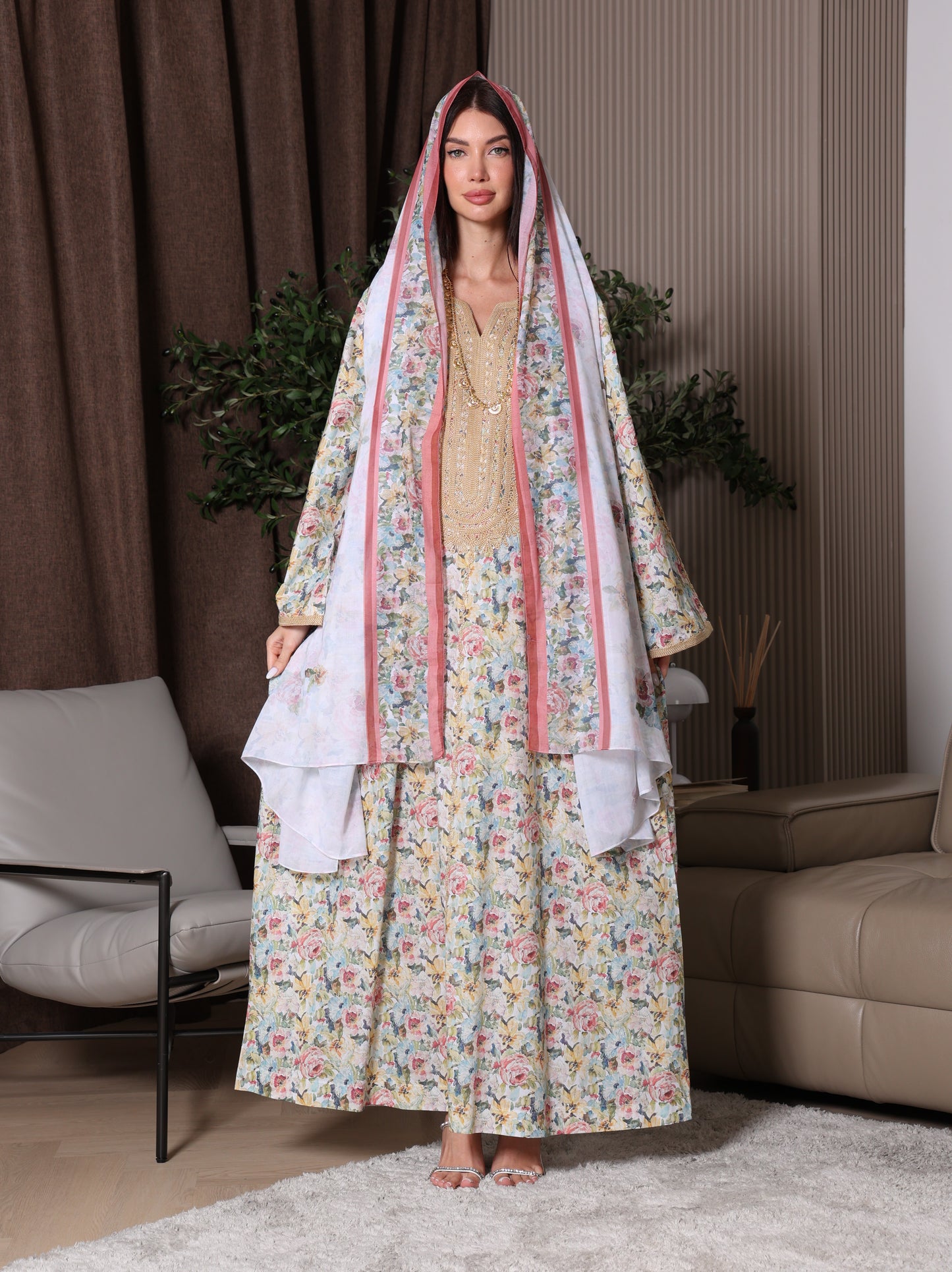 Royal Wisteria Kaftan Set