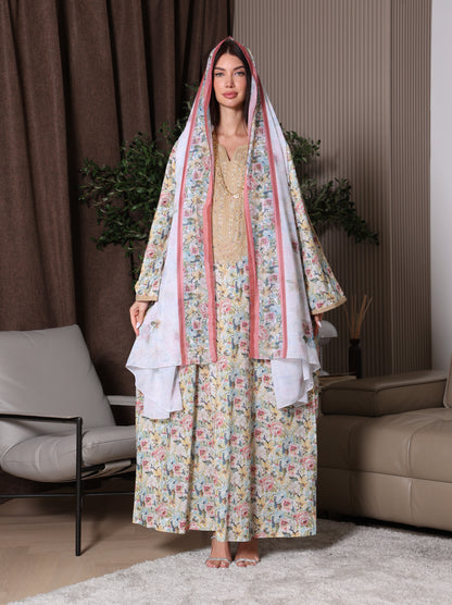 Royal Wisteria Kaftan Set