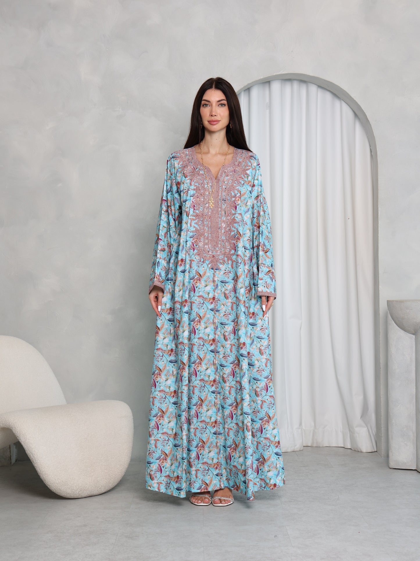 Sky Botanical Kaftan