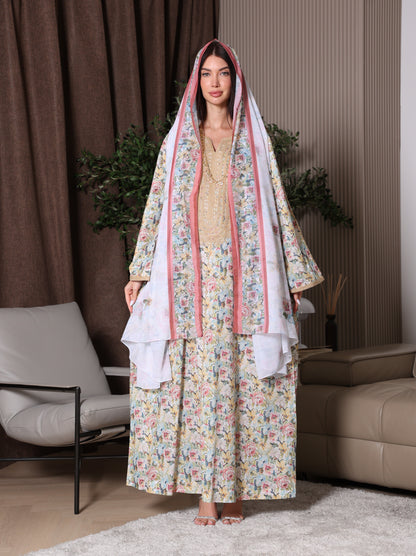 Royal Wisteria Kaftan Set