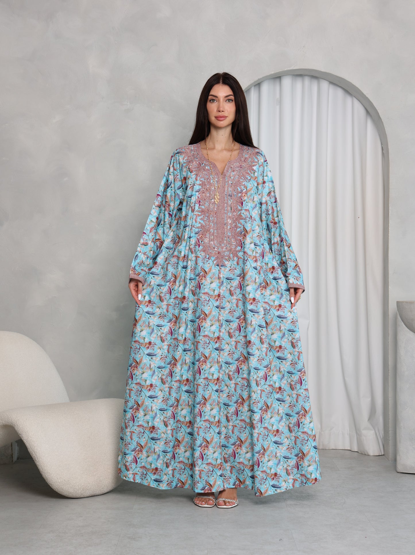 Sky Botanical Kaftan