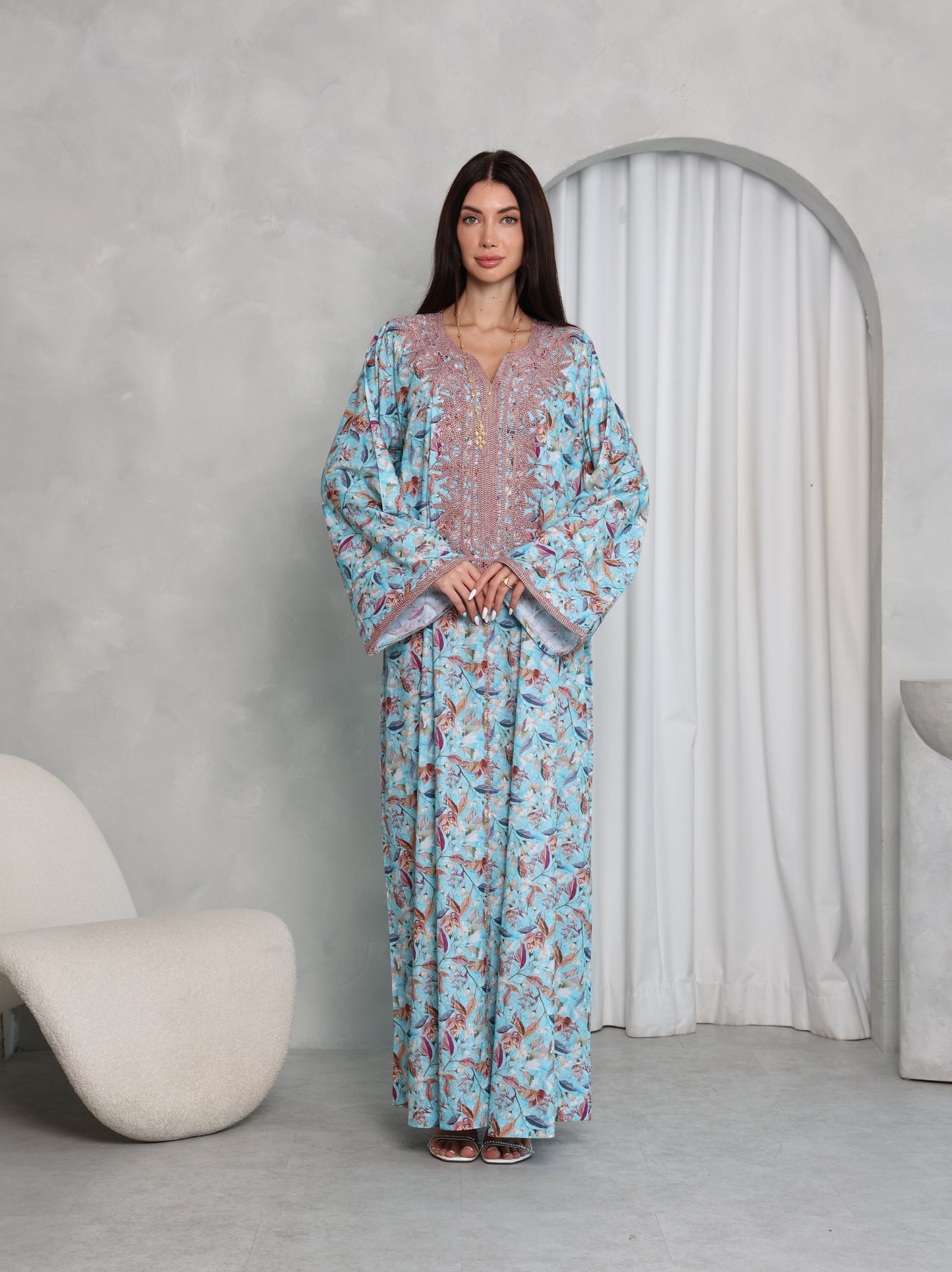 Sky Botanical Kaftan