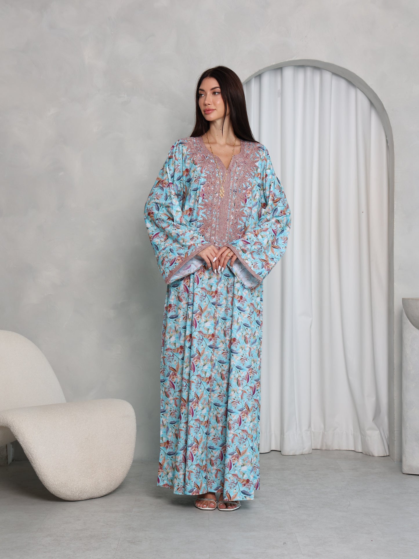 Sky Botanical Kaftan