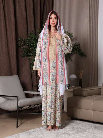 Royal Wisteria Kaftan Set
