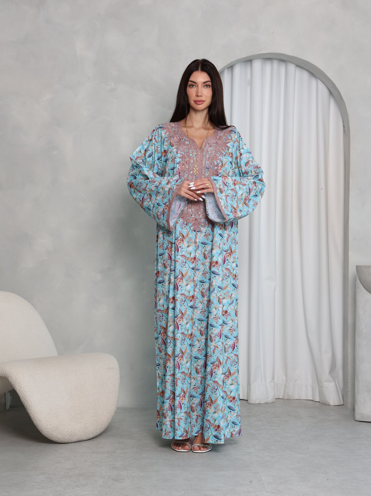 Sky Botanical Kaftan