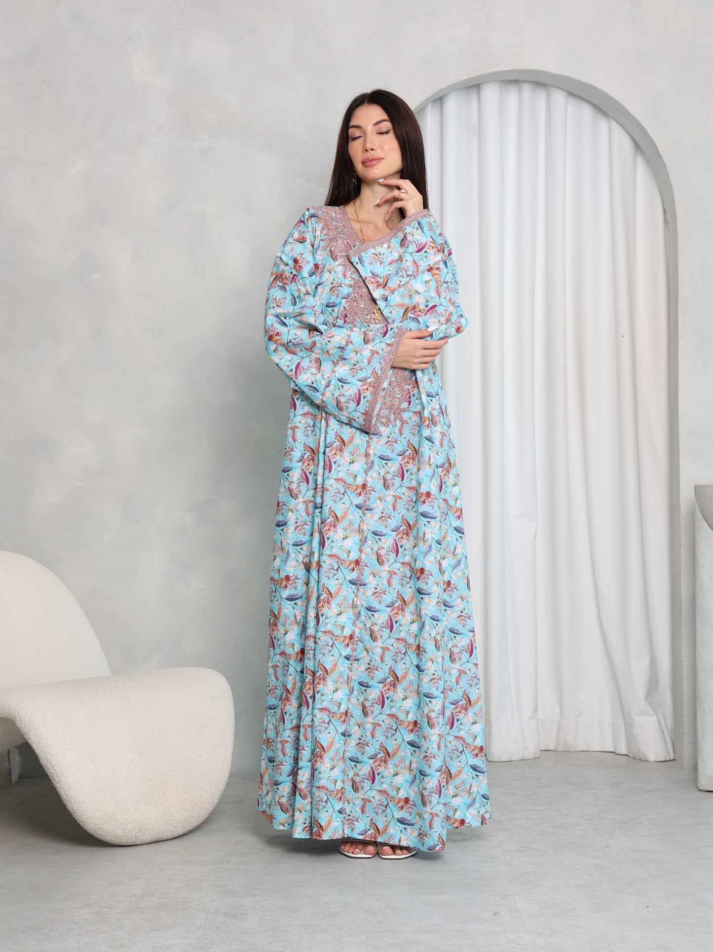 Sky Botanical Kaftan