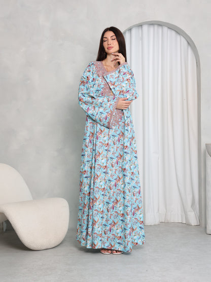 Sky Botanical Kaftan