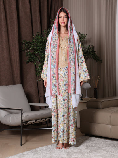 Royal Wisteria Kaftan Set