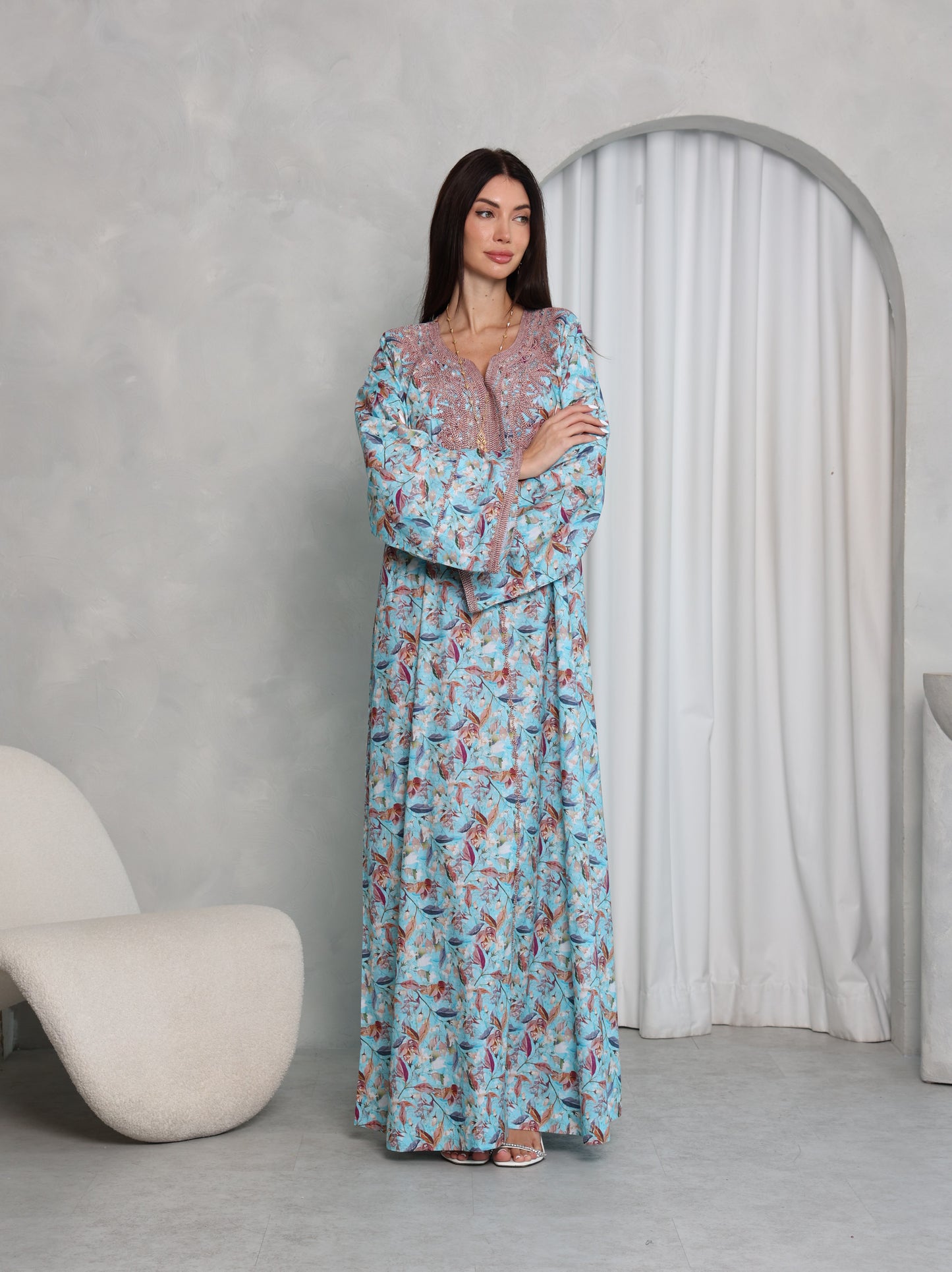 Sky Botanical Kaftan