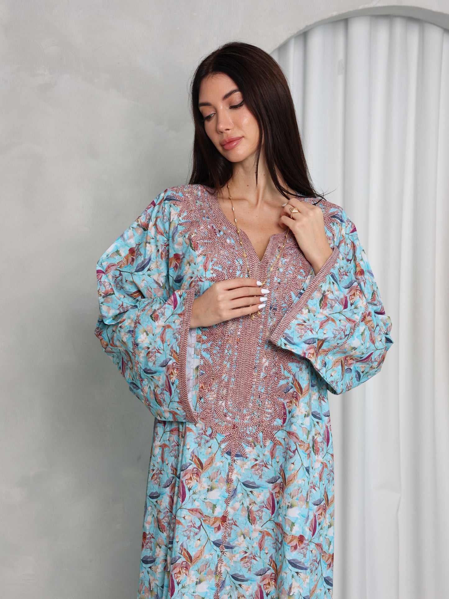 Sky Botanical Kaftan