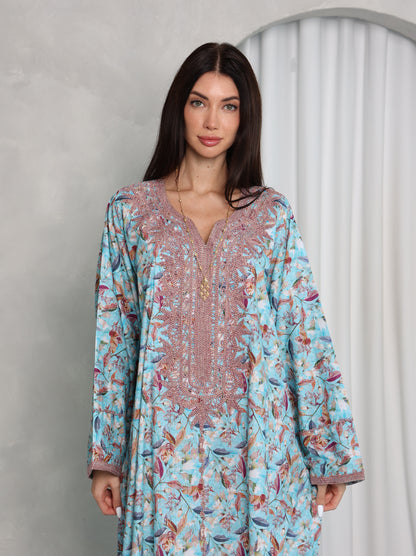 Sky Botanical Kaftan