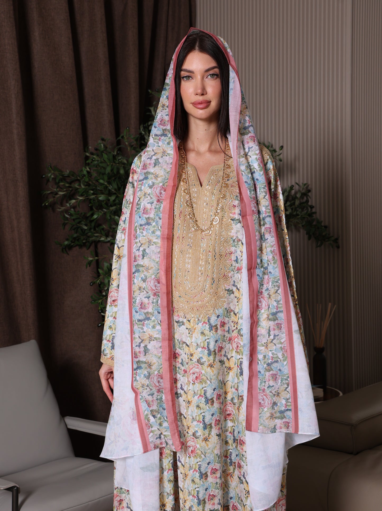 Royal Wisteria Kaftan Set