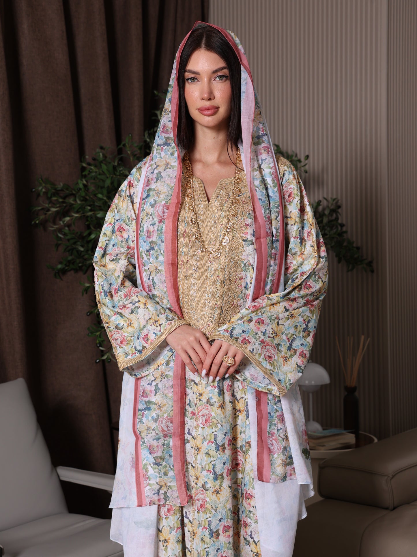 Royal Wisteria Kaftan Set