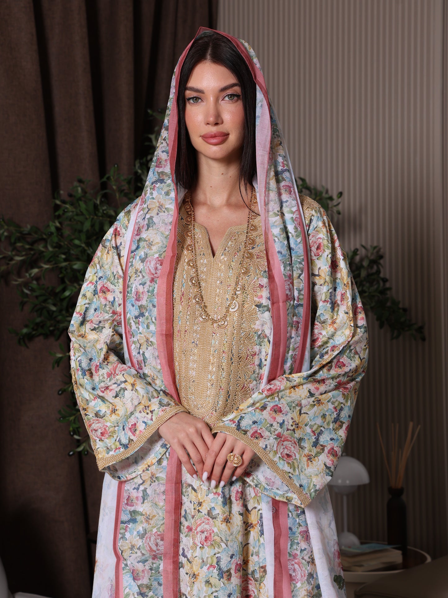 Royal Wisteria Kaftan Set