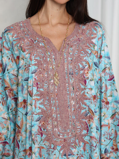 Sky Botanical Kaftan