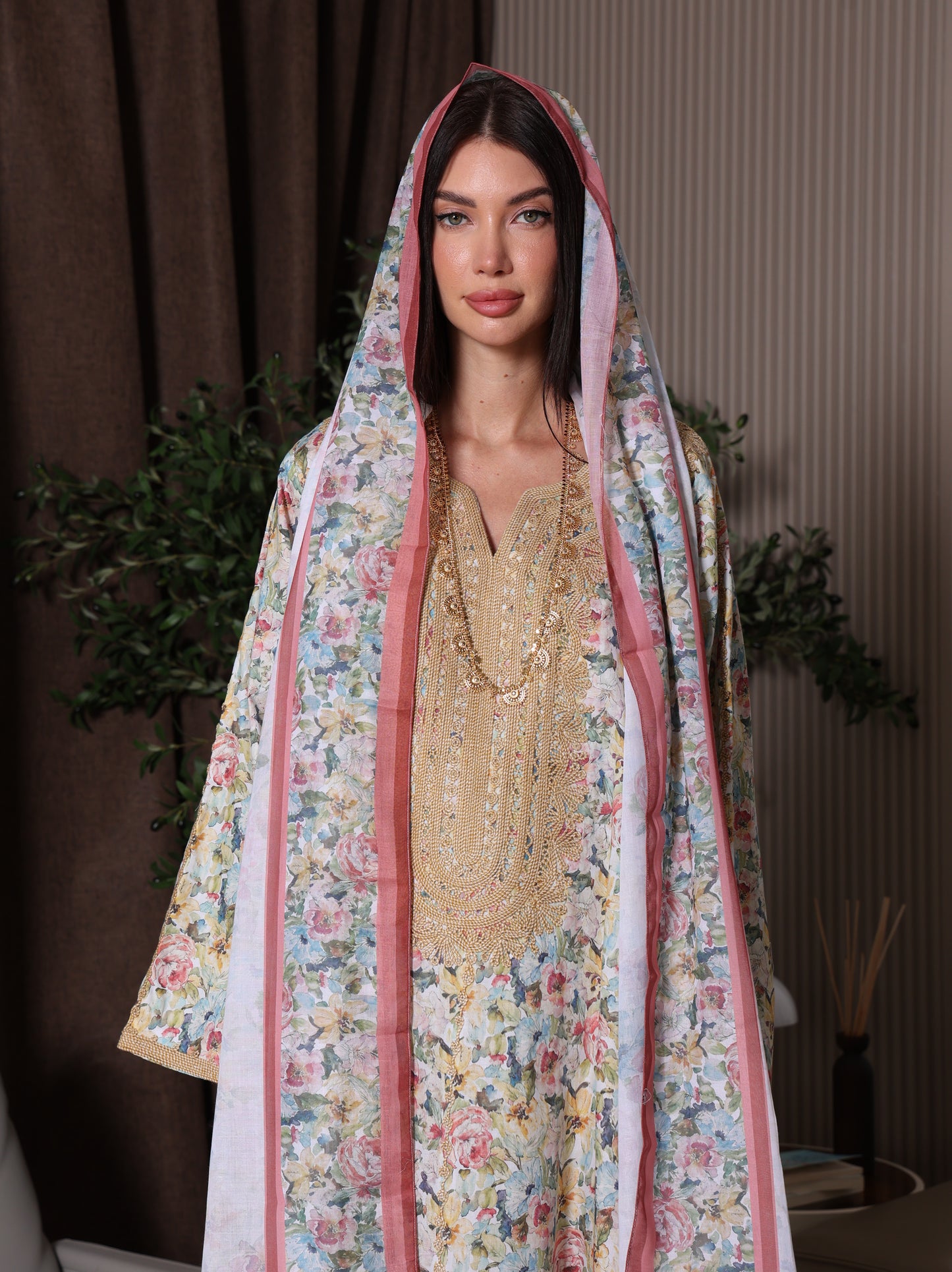 Royal Wisteria Kaftan Set