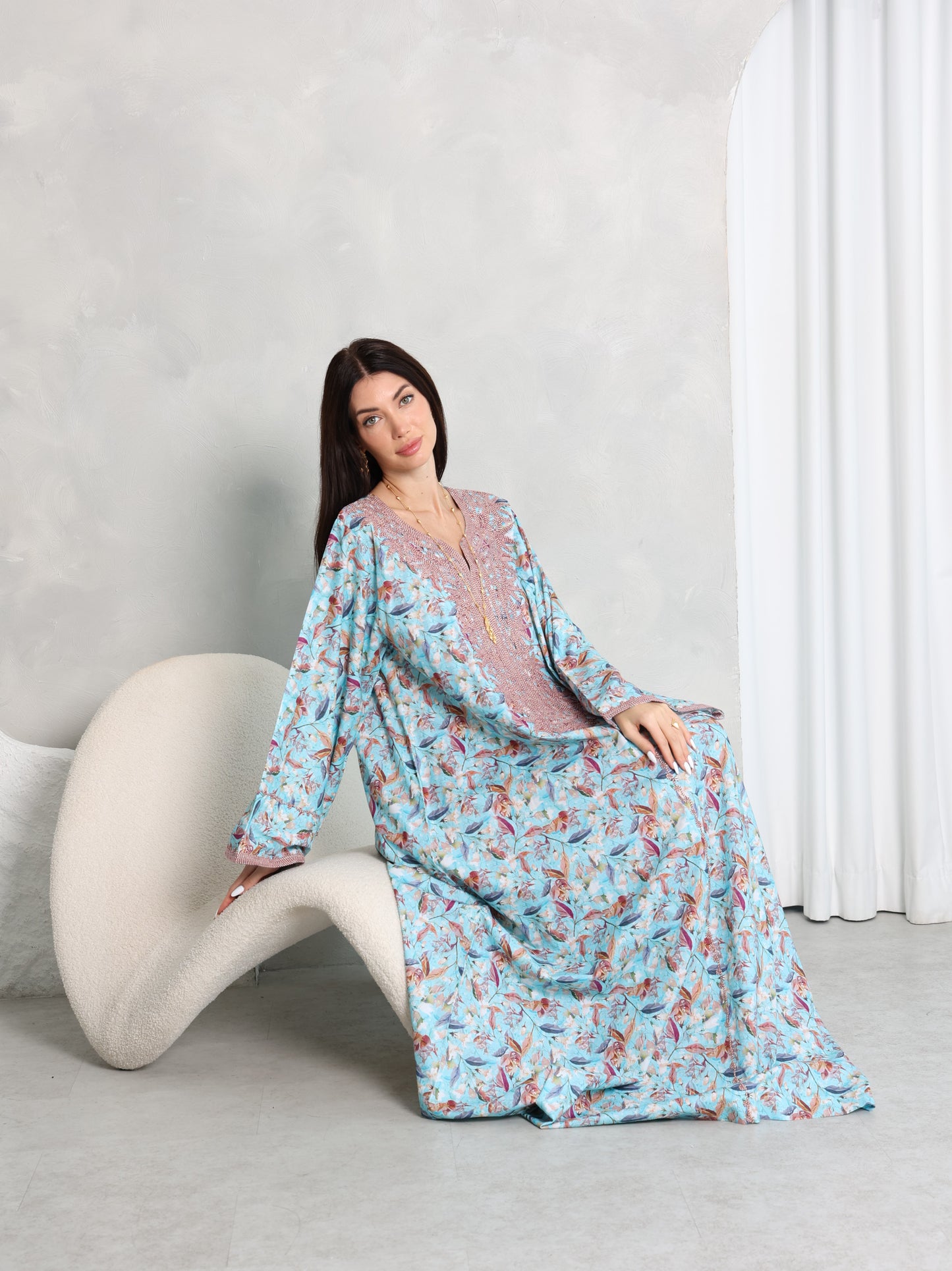 Sky Botanical Kaftan