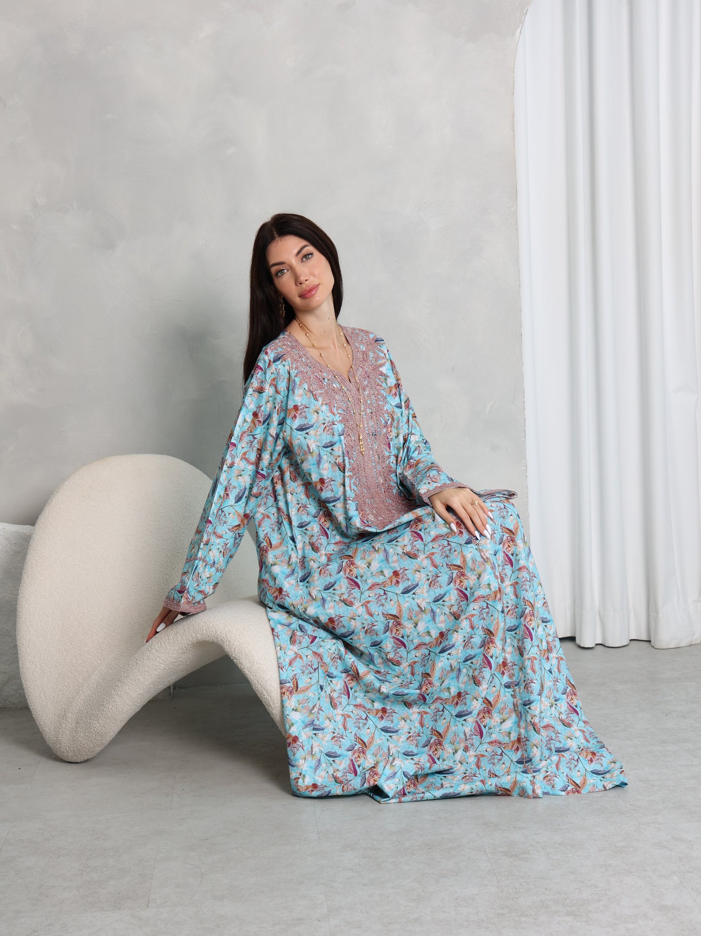 Sky Botanical Kaftan