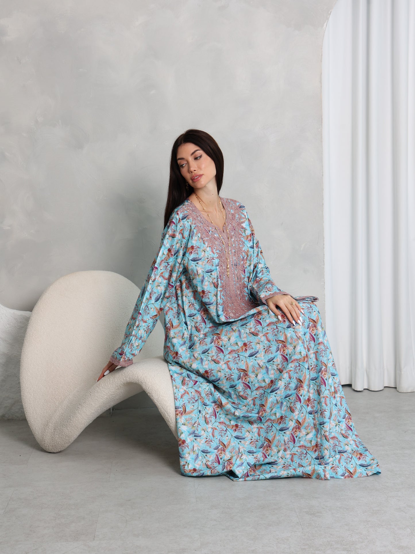 Sky Botanical Kaftan