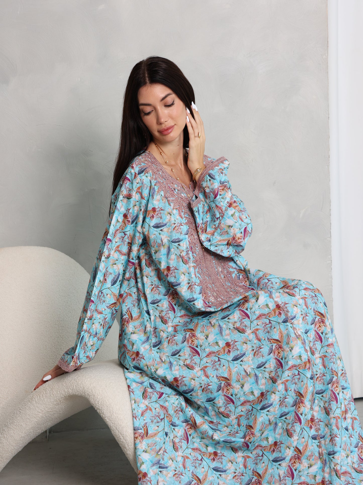 Sky Botanical Kaftan