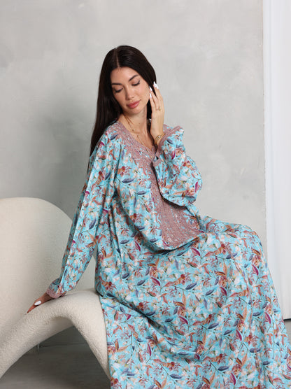 Sky Botanical Kaftan