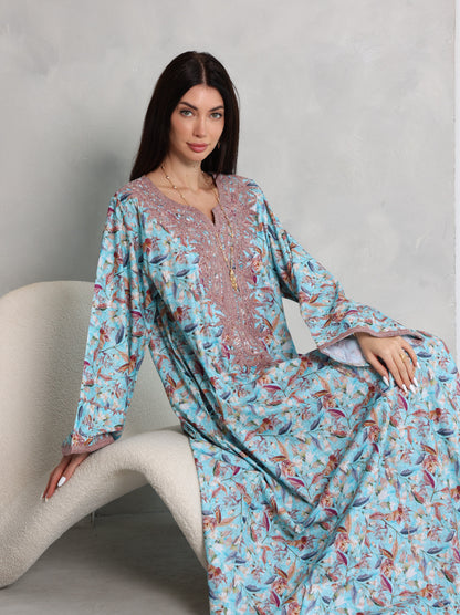 Sky Botanical Kaftan