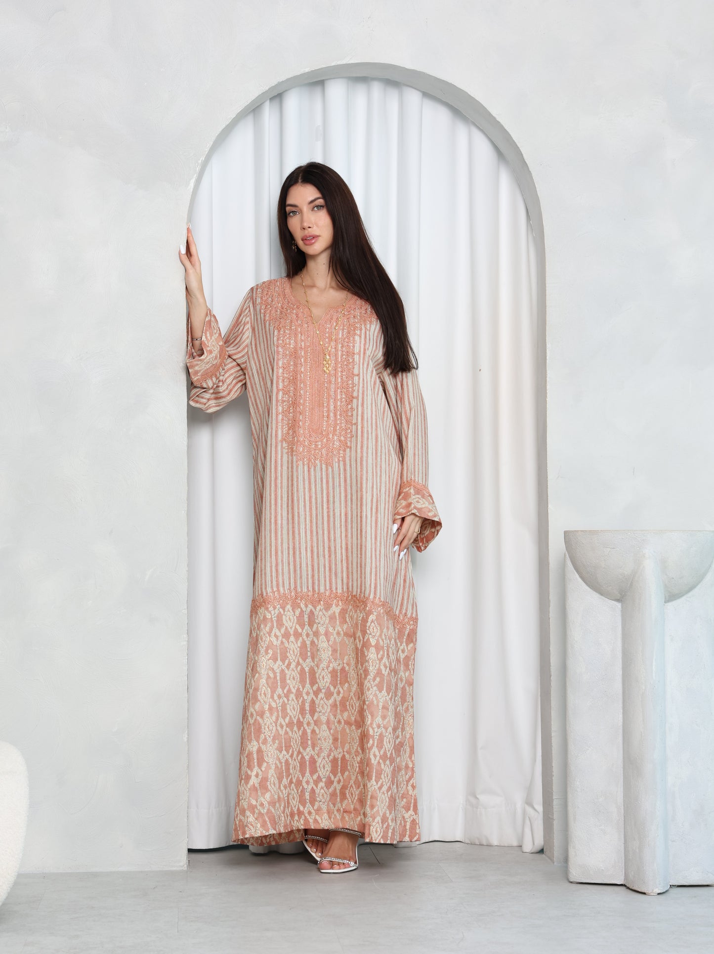 Blush Lattice Kaftan