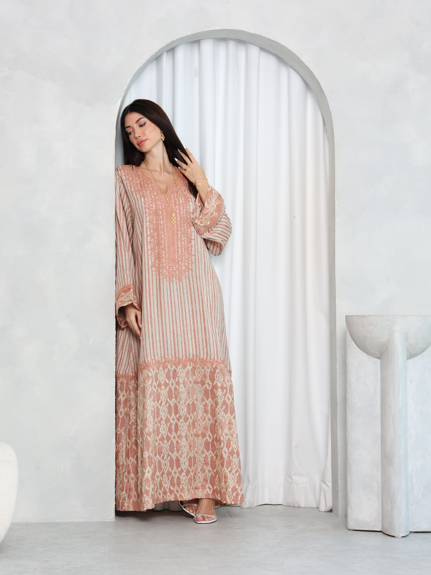 Blush Lattice Kaftan