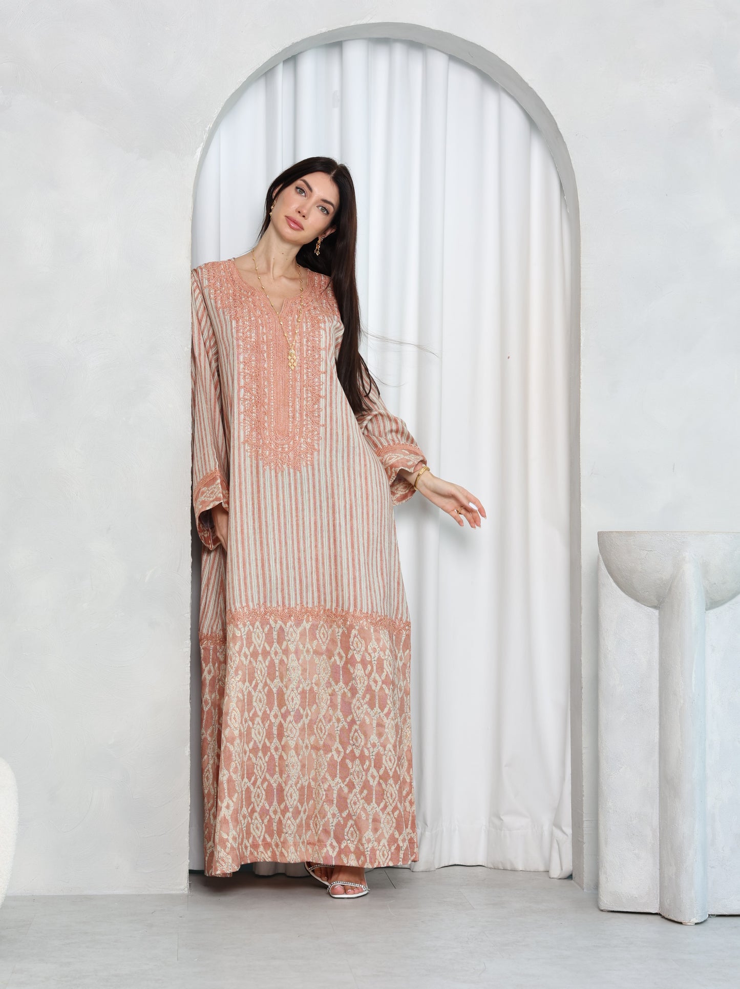 Blush Lattice Kaftan